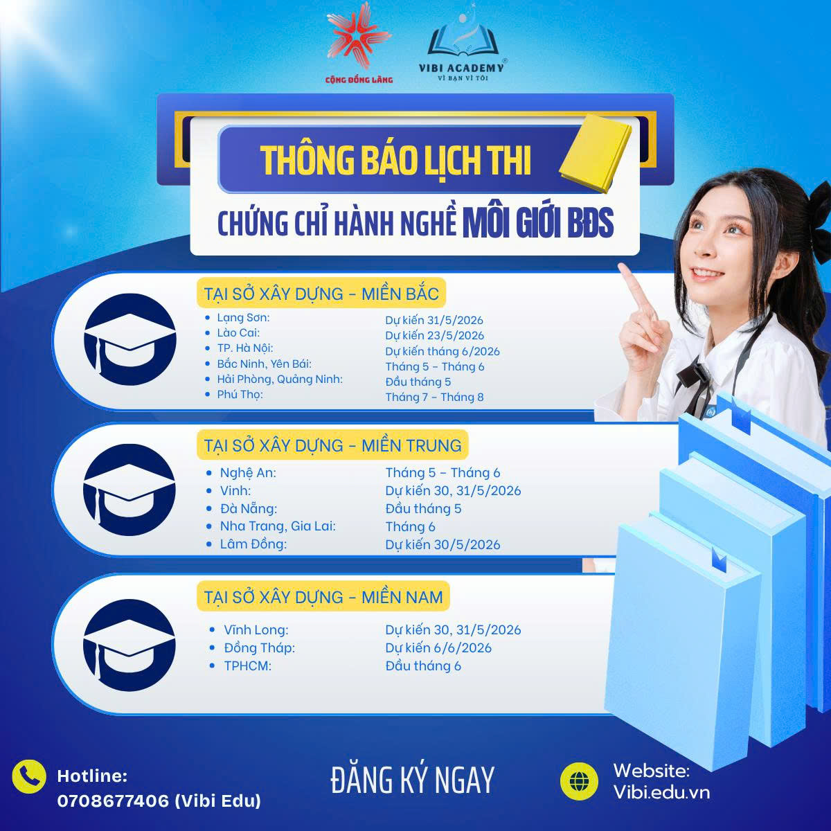 thông báo lịch thi chứng chỉ hành nghề môi giới BĐS
