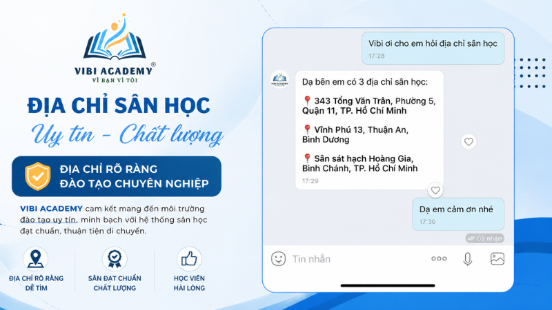 Địa điểm học lái xe quận 11 và sân sát hạch hoàng gia bình chánh của VIBIEDU